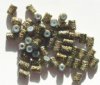 50 6x4mm Metallic Olive Textured Tube Beads